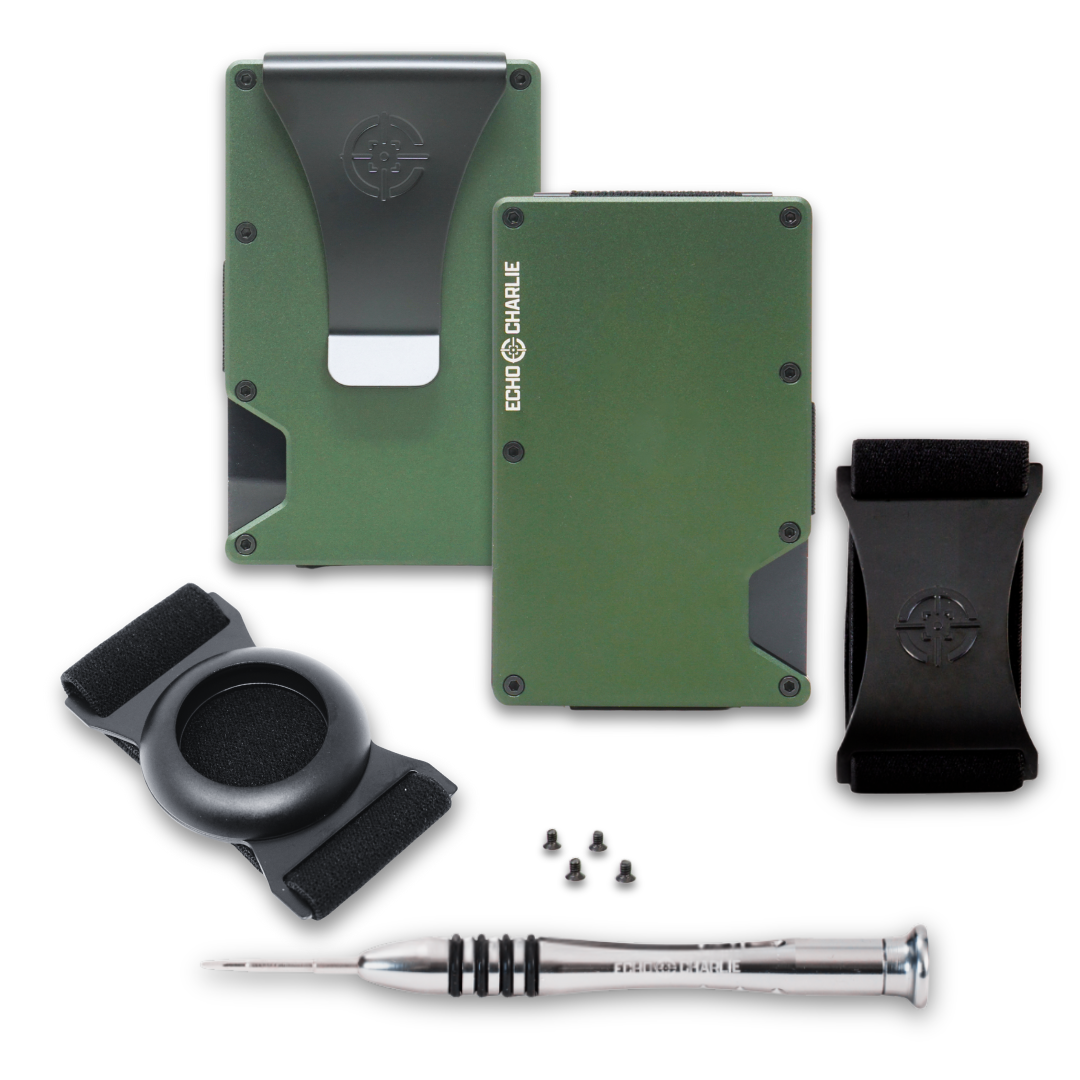 Echo Charlie OD Green Wallet with Airtag Strap