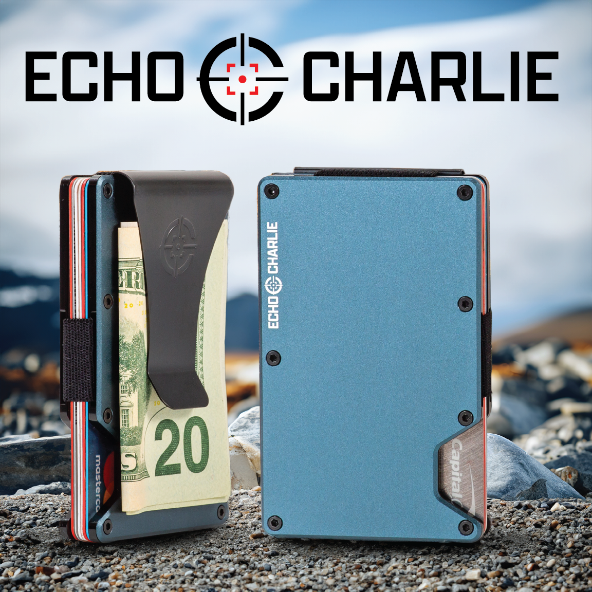 Echo Charlie Cobalt Blue Minimalist Wallet