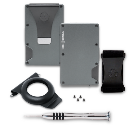 Echo Charlie Battleship Gray Wallet with Airtag Clip